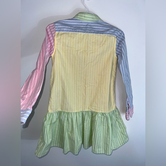 Ralph Lauren Kids' Cotton Oxford Fun Shirtdress In White Multi - Picture 13 of 13